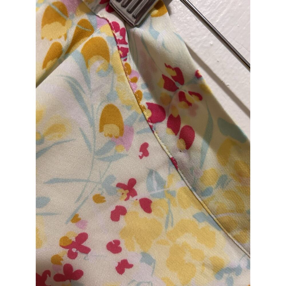 REISS Yellow Floral Flowy Mini Skirt | 6 - Picture 3 of 4